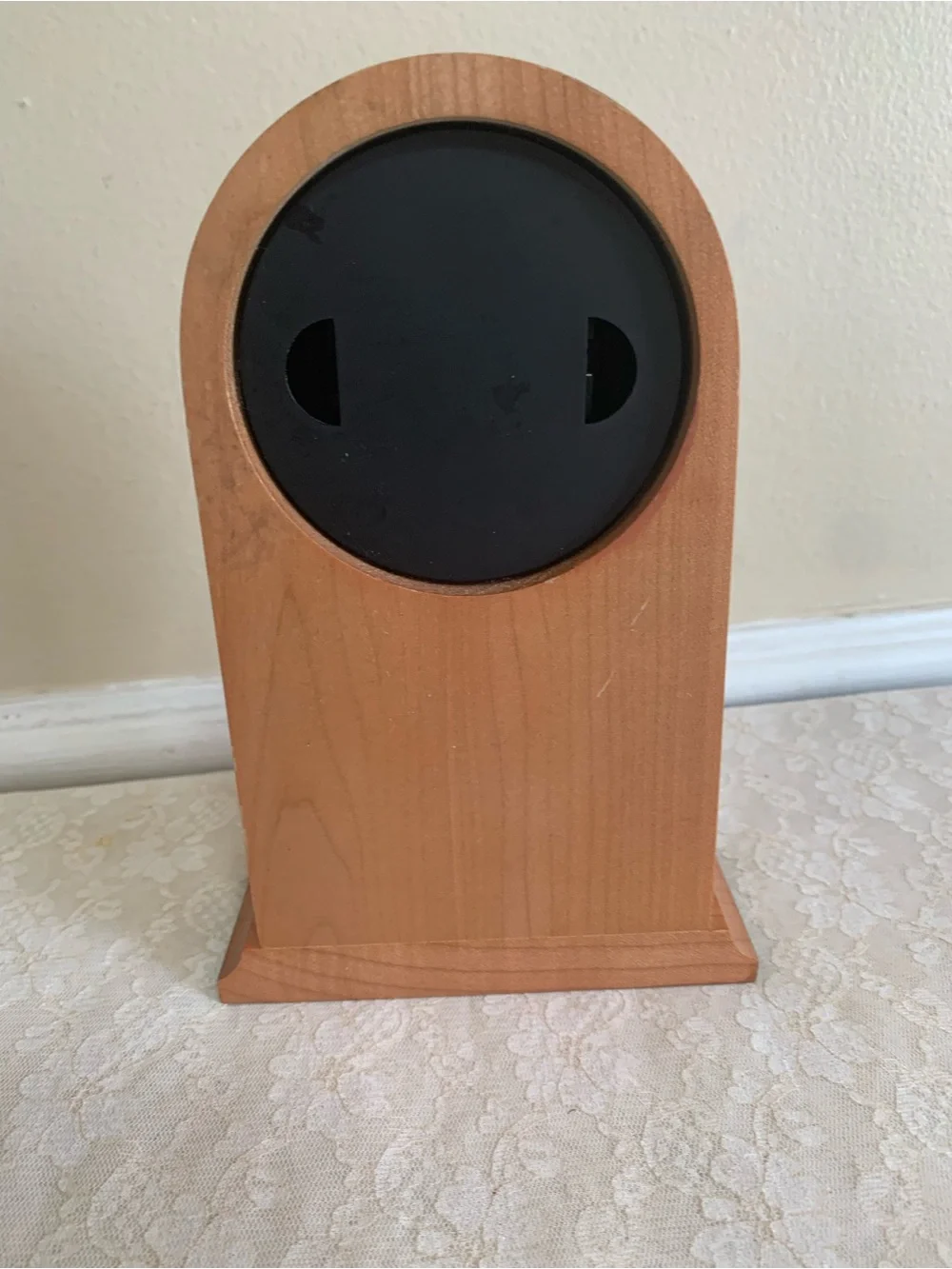 SUCCESS Wooden Desk Clock with Purple Scenic Face